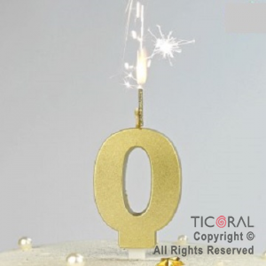 VELA BENGALA ORO NUMERO 0 X 1